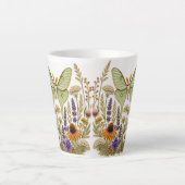Weide Bloemen Luna Mot Botanisch Latte Mok (Voorkant)