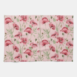 Weide bloemen prints landhuis  theedoek
