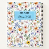 weide bloemen terug naar school benodigdheden lera notitieboek (Achterkant)