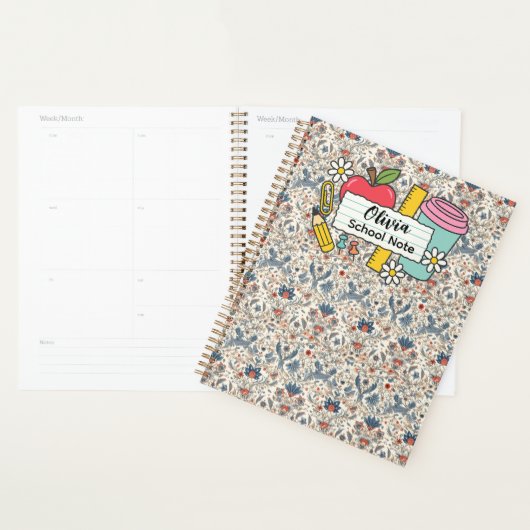 weide bloemendecor Schoolbenodigdheden Leraren Planner (Display)
