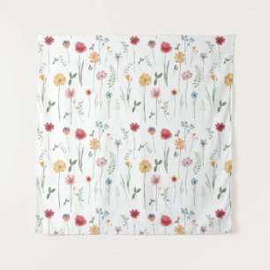 Weide Bloemenpatroon Cottagecore Boho Sfeer Wandkleed