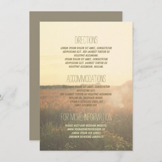  weide bruiloft details - Informatie Informatiekaartje (Voorkant / Achterkant)