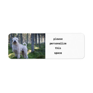 weide doodskist vol bossen etiket