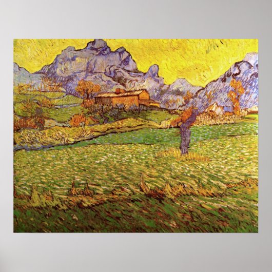 Weide in de bergen door Vincent van Gogh Poster (Voorkant)