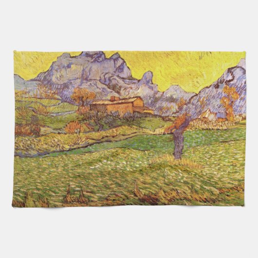 Weide in de bergen door Vincent van Gogh Theedoek (Horizontaal)