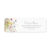 Weide Kleurrijk Wildflower Retouradres Label (Voorkant)
