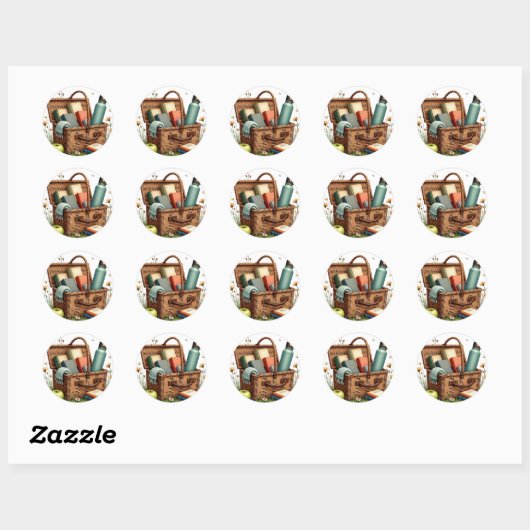 Weide Leespicknick Ronde Sticker (Vel)