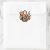 Weide Leespicknick Ronde Sticker (Tas)