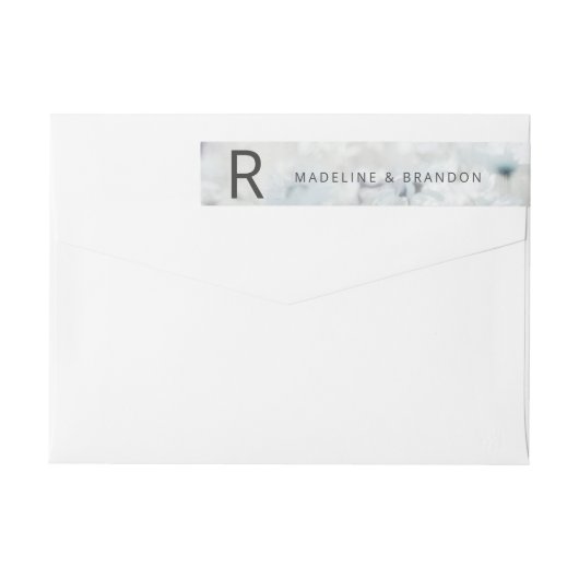 Weide Lied vervagende Bloemen Monogram Retouradres (Achterkant)