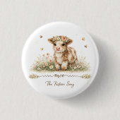 Weide Melodie koe papieren borden Ronde Button 3,2 Cm (Voorkant)