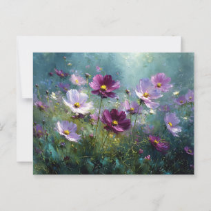 Weide met Paarse Wilde Bloemen in Bloei Briefkaart