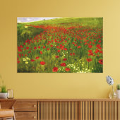 Weide met papaver (1896) Merse Pál Szinyei Canvas Afdruk (Insitu (Woonkamer))