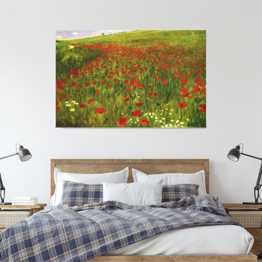 Weide met papaver (1896) Merse Pál Szinyei Canvas Afdruk (Insitu (Slaapkamer))