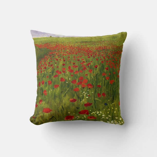 Weide met papaver (1896) Merse Pál Szinyei Kussen (Voorkant)
