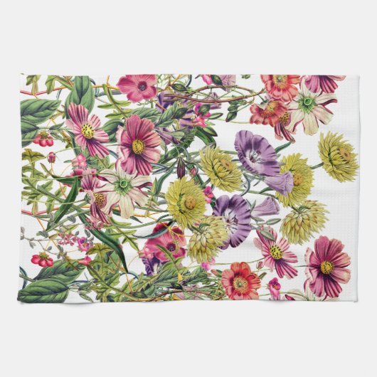 weide met wilde bloemen theedoek (Horizontaal)