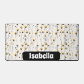 weide met wilde bloemen,waterverf boho wilde bloem bureaumat (Voorkant)