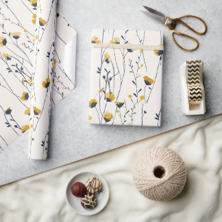 weide met wilde bloemen,waterverf boho wilde bloem cadeaupapier