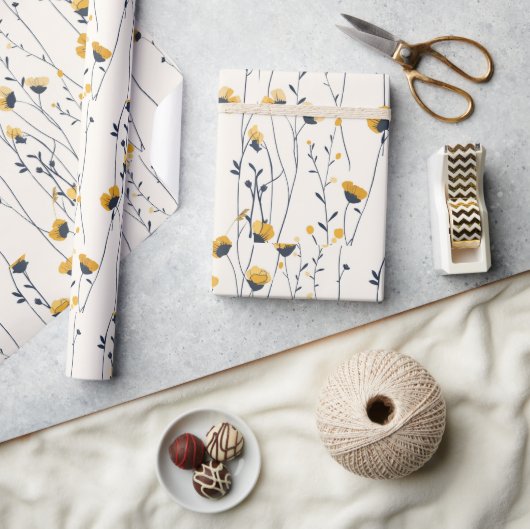 weide met wilde bloemen,waterverf boho wilde bloem cadeaupapier (Crafts)