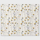 weide met wilde bloemen,waterverf boho wilde bloem cadeaupapier (Vlak)