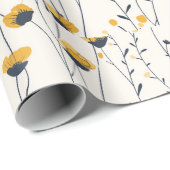 weide met wilde bloemen,waterverf boho wilde bloem cadeaupapier (Rol Hoek)
