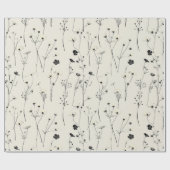 weide met wilde bloemen,waterverf boho wilde bloem cadeaupapier (Vlak)