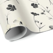 weide met wilde bloemen,waterverf boho wilde bloem cadeaupapier (Rol Hoek)