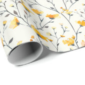 weide met wilde bloemen,waterverf boho wilde bloem cadeaupapier (Rol Hoek)