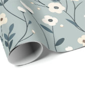 weide met wilde bloemen,waterverf boho wilde bloem cadeaupapier (Rol Hoek)