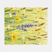 Weide met wilde bloemen zomerpatroon fleece deken (Voorkant (Horizontaal))