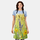 Weide met wilde bloemen zomerpatroon schort (Gedragen)