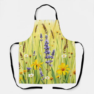 Weide met wilde bloemen zomerpatroon schort