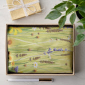 Weide met wilde bloemen zomerpatroon tissuepapier (Geschenk)