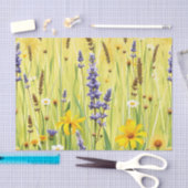 Weide met wilde bloemen zomerpatroon tissuepapier (Craft)