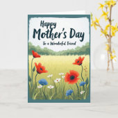 Weide Moederdag Vriendenkaart Kaart (Gele Bloem)