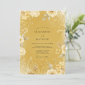 Weide Mosterdkruid Wilde Bloemen Bruiloft Kaart (Staand voorkant)