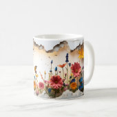 Weide Ochtendmok: 3D Wilde Bloem Editie Koffiemok (Voorkant rechts)