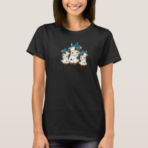 Weide Slaapdtijd Schattig Dier Koe Boer T-shirt