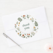 Weide Sprigs Bedankt Ronde Stickers (Envelop)