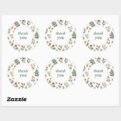 Weide Sprigs Bedankt Ronde Stickers (Vel)