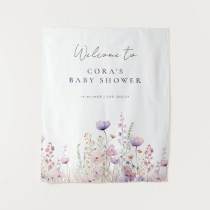 Weide Veldbloemenveld Baby Shower Boslandschap Wandkleed