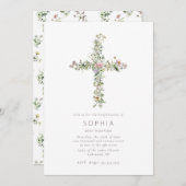 Weide wilde bloem kruis Bevestigingsviering Kaart (Voorkant / Achterkant)