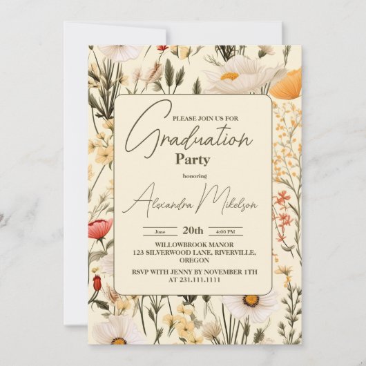 weide Wildflower 2024 Afstuderen Kaart (Voorkant)