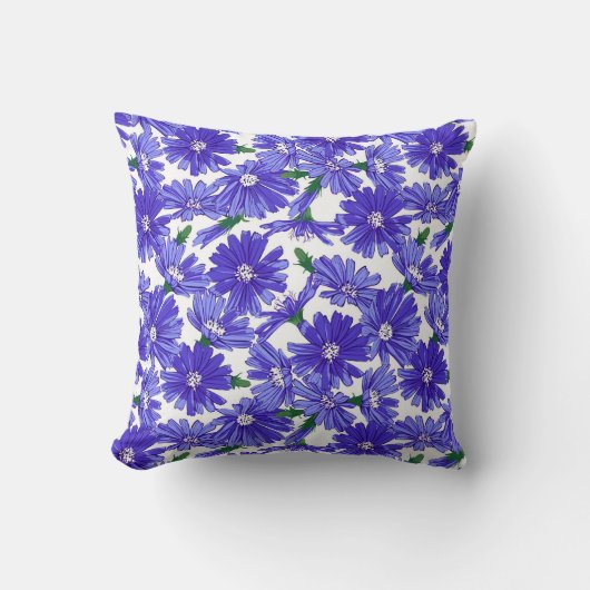 weidebloem cichorei-patroon kussen (Voorkant)