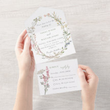 Weidebloemen All in One Trouw Uitnodiging