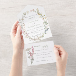 Weidebloemen All in One Trouw Uitnodiging