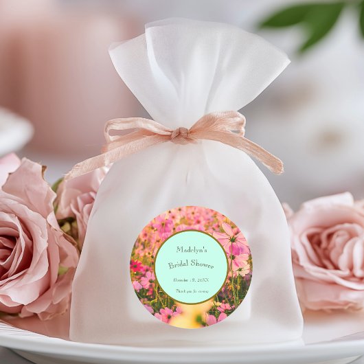 Weidebloemen Bruiloftsfeest of Evenement Ronde Sticker