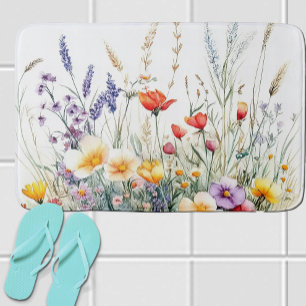 Weidebloemen en Lavendel Badmat