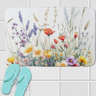 Weidebloemen en Lavendel Badmat