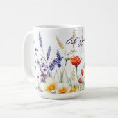 Weidebloemen en Lavendel Koffiemok (Voorkant links)