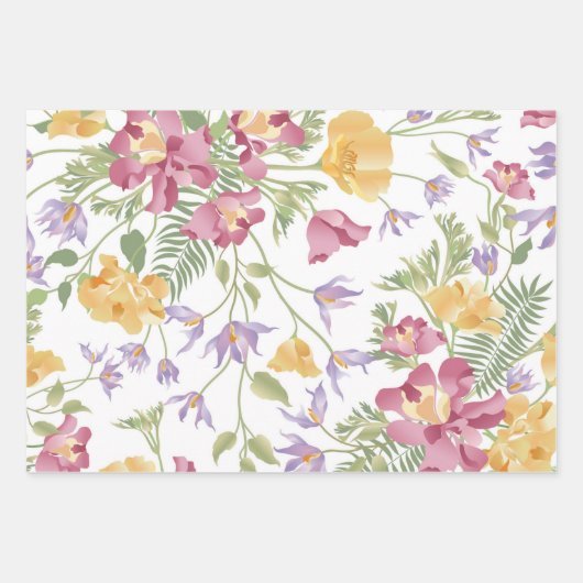 weidebloempatroon inpakpapier vel (Voorkant 2)